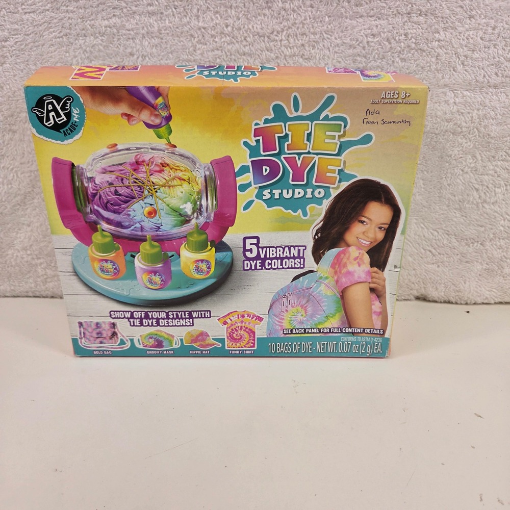 Acade-Me Tie Dye Studio Kids Craft Kit 5 Vibrant Colors All-in-One Station